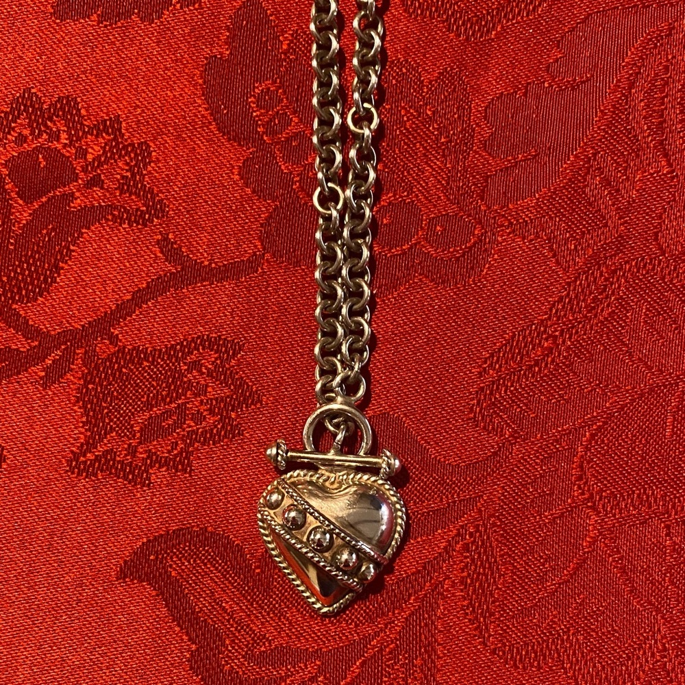 Silver Heart Pendant Necklace Taxco Silver- Mexico!! Beautiful!